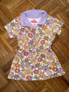 Disney Floral Polo Dress in Lavender and Multicolor